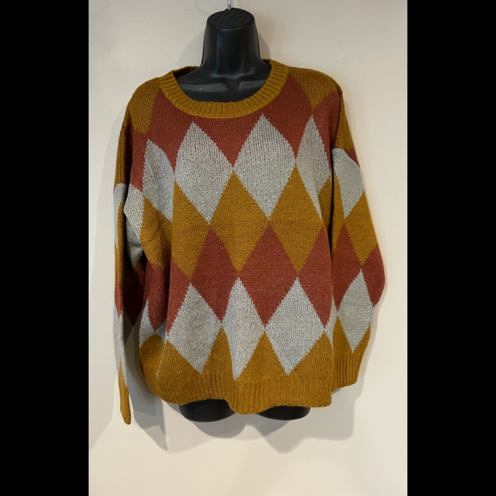 Oversized Knit Crew Neck Sweater by FAVLUX. NWOT